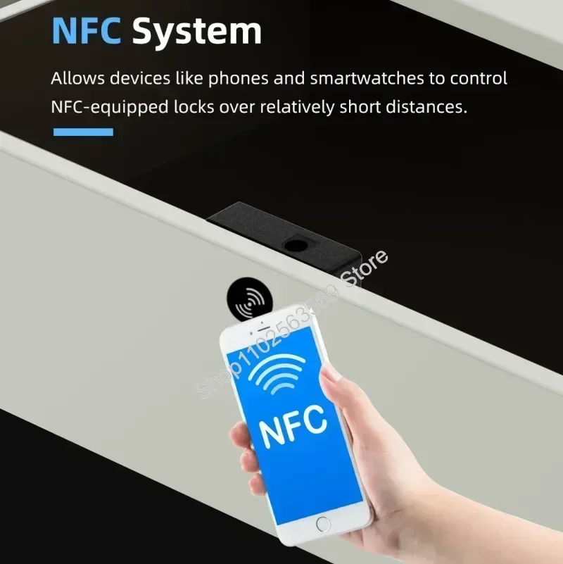 TTlock Smart Lock Keyless Invisible Cabinet Lock Card NFC TTlock App Remote Unlock Cabinet Locker Drawer Sliding-door Lock