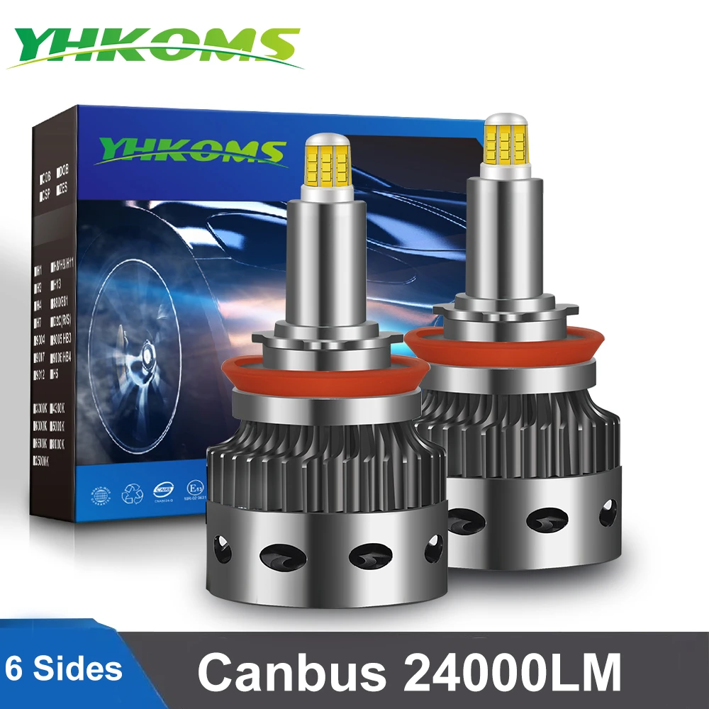 YHKOMS Canbus H7 LED Headlight 360 Degree CSP Chip H1 H8 H9 H11 9005 HB3 9006 HB4 9012 Car Bulbs Auto Fog Lamp 6000K White 12V