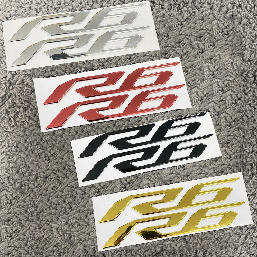 

R6 3D Set Stickers Motorcycle Accessories Fueltank Fuel Tank Pad Reflective Fairing Kit Decals Gold For Yamaha YZF R 6 1999 2009