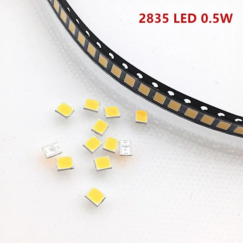 100 stks/partij smd 2835 led 0.5 w 55-65 lm Goud draad chip lamp emitting diode voor licht strip par buis verlichting 3000 K 4000 K 6000 K