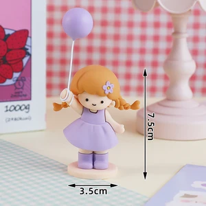 Prinzessin -Kuchen -Topper für Mädchen, alles Gute zum Geburtstag, das erste Jahr des Geburtstages, Babyparty, Partydekor, Blumengeschenkschachtel, neu 6 Hauptverkaufs -Top Flores -Kuchen - №5