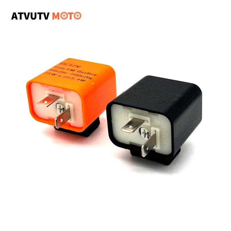1PCS 2Pin Motorcycle LED Flasher Relay Adjustable Frequency Turn Signal 12V Blinker Indicator Flasher Relays