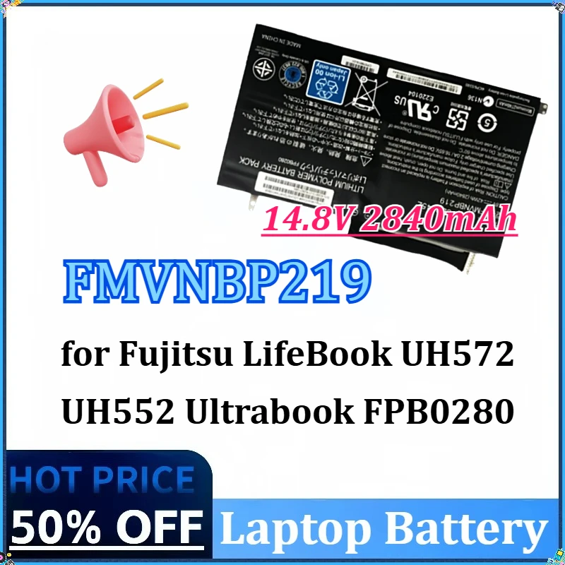 

NEW FMVNBP219 14.8V 2840mAh Laptop Battery for Fujitsu LifeBook UH572 UH552 Ultrabook FMVNBP219 FPB0280 FPCBP345Z