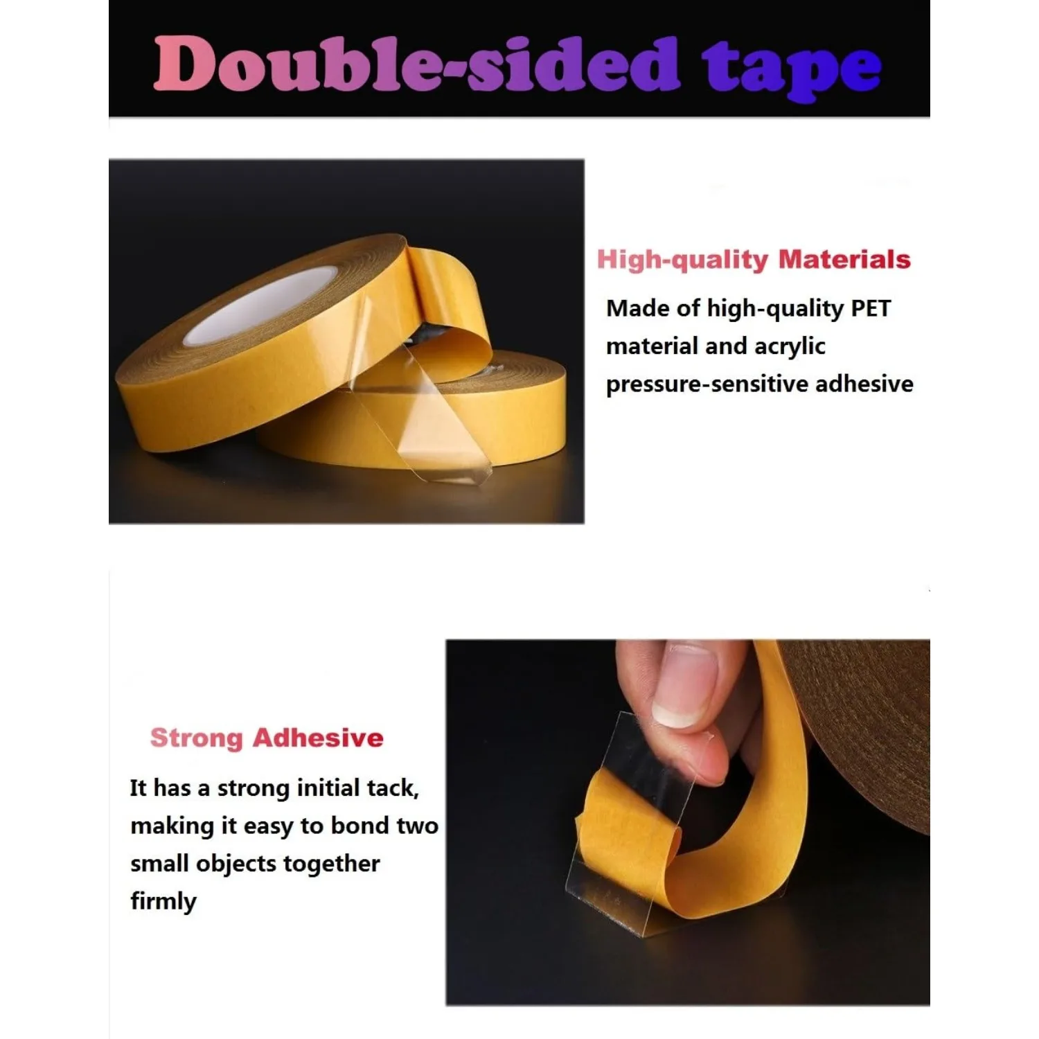 Ultra-thin double-sided tape 1 inch x 66 feet clear tape for DIY crafts