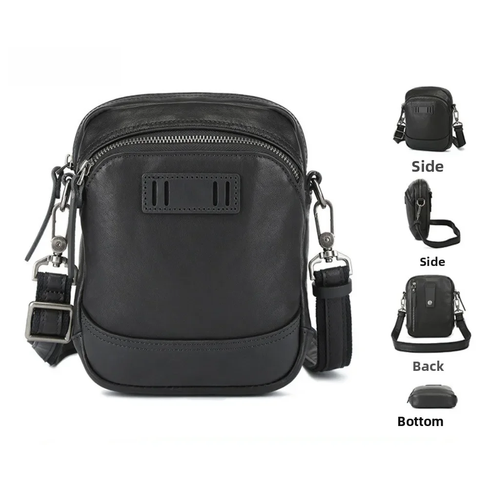 Men's Carry-on Small Satchel Mobile Phone Bag Business Leather High-end Shoulder Bag Messenger Bag Men's Small Bag