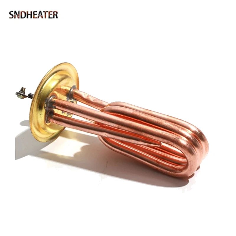 SNDHEATER 220 В электрический медный нагревательный элемент 2000 Вт 3000 Вт водонагреватель 100 мм/120 мм 63 мм фланец с трубкой зонда для термопары