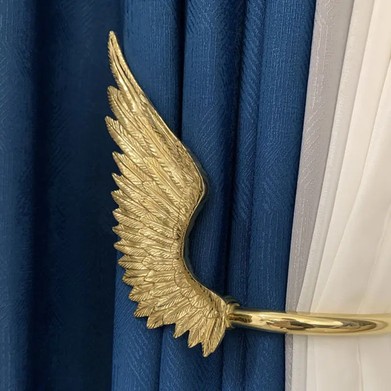 American Angel Wing Hook, Vintage Brass Curtain Hook for Wall Hanging Robe Towel Hat, Rustic Farmhouse Home Decor - view 3