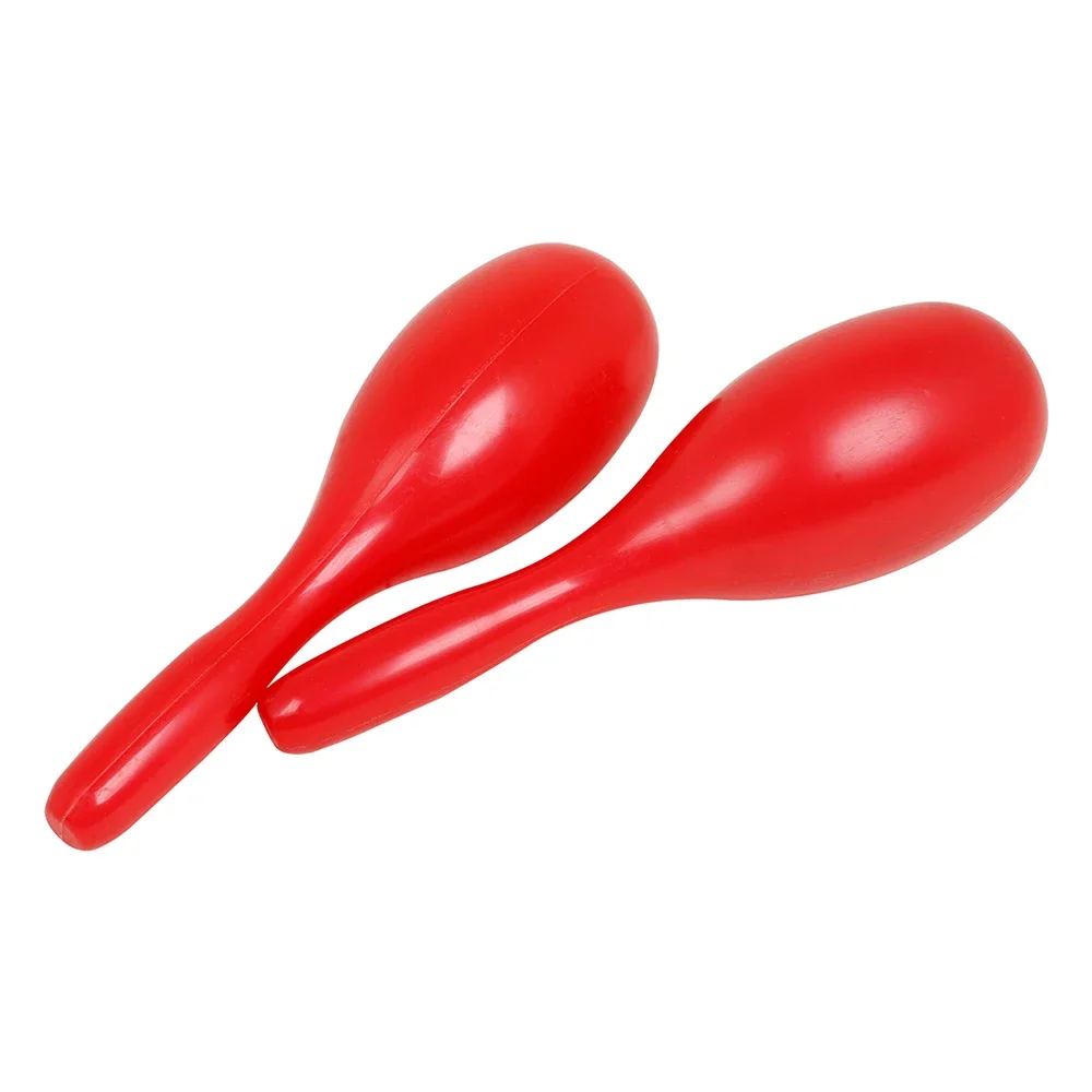 1 Pair Hand Shaker Oval Sand Hammer Baby Early Education Red Plastic Sand Hammer Children Gifts Orff Percussion Instruments