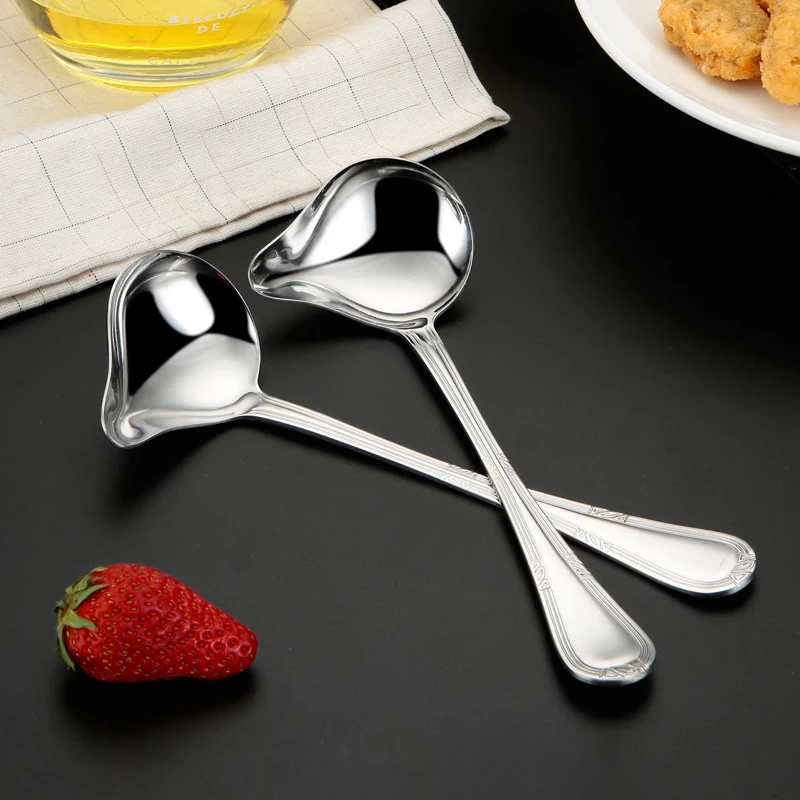 1Pc Stew Dipper Long Handle Cooking Tools Soup Stainless Steel Duck Mouth Shaped Spoon Kitchen Ladle Tableware Scoop Restaurant