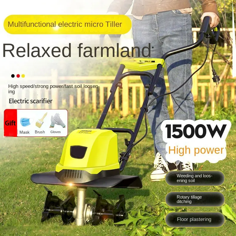 

Electric plowing and loosening artifact micro-tillage machine small plowing machine household plowing machine orchard plowing