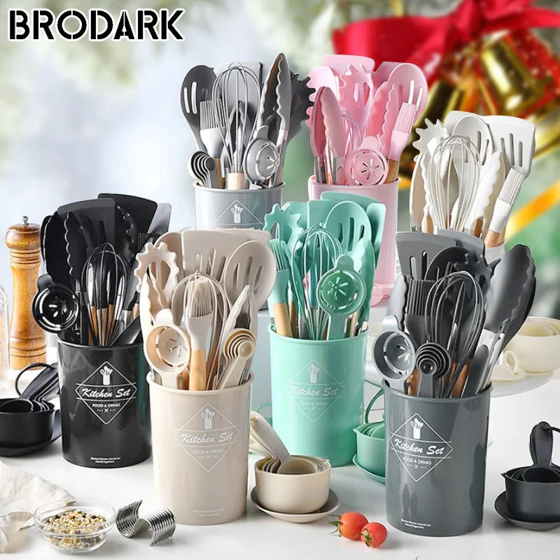 

34Pcs/set, Non-stick Pot Special Cooking Tools Set With Storage Bucket, Multipurpose Kitchenware, Heat Resistant Cookwar