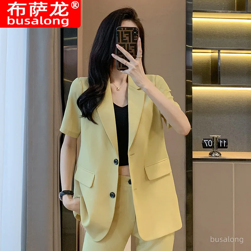 Kurzarm Anzug Mantel Frauen Business Wear Frühling und Sommer elegante Slim Fit Mode Anzug weibliche Arbeits kleidung Business formal