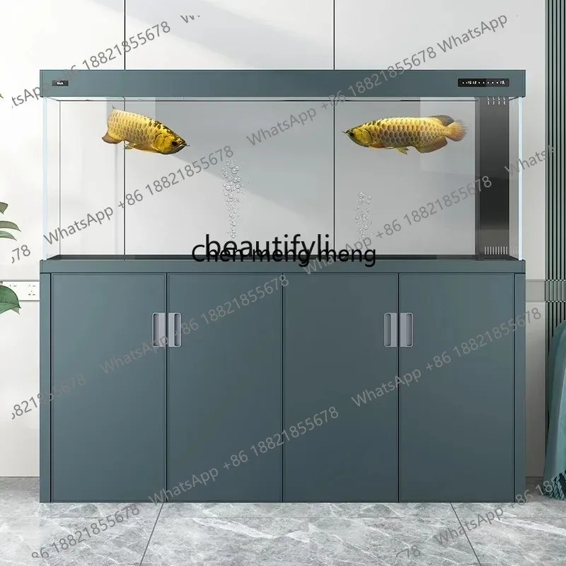

LHY26 ss FishTank Thickened Aluminum Alloy Refined Dragon Fish Tank Living Room Large Super White Glass Bottom Filter Ecological