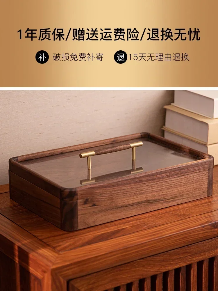 Solid wood Chinese candy box living room luxury snacks dried fruit tray coffee table nut storage  desktop