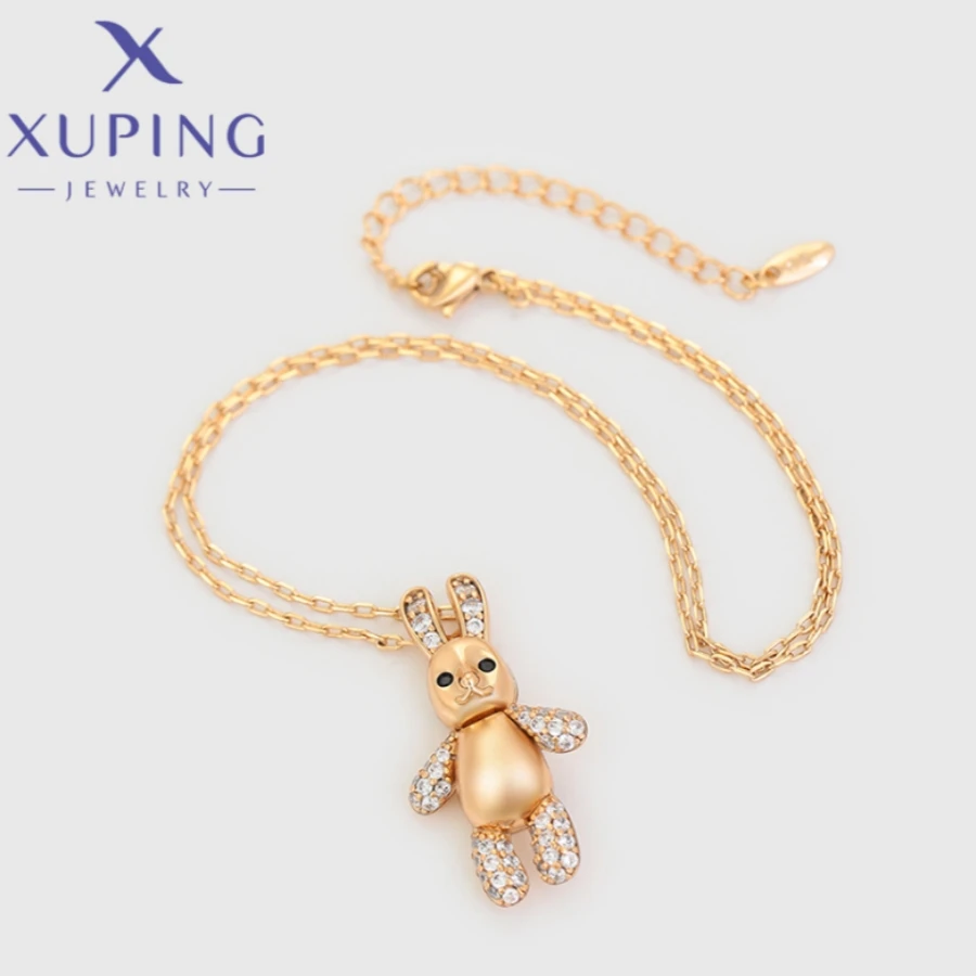 Xuping Jewelry New Fashion Style Animal Shape Gold Color Chains Necklace for Women Schoolgirl Christmas Party Gifts X000682926