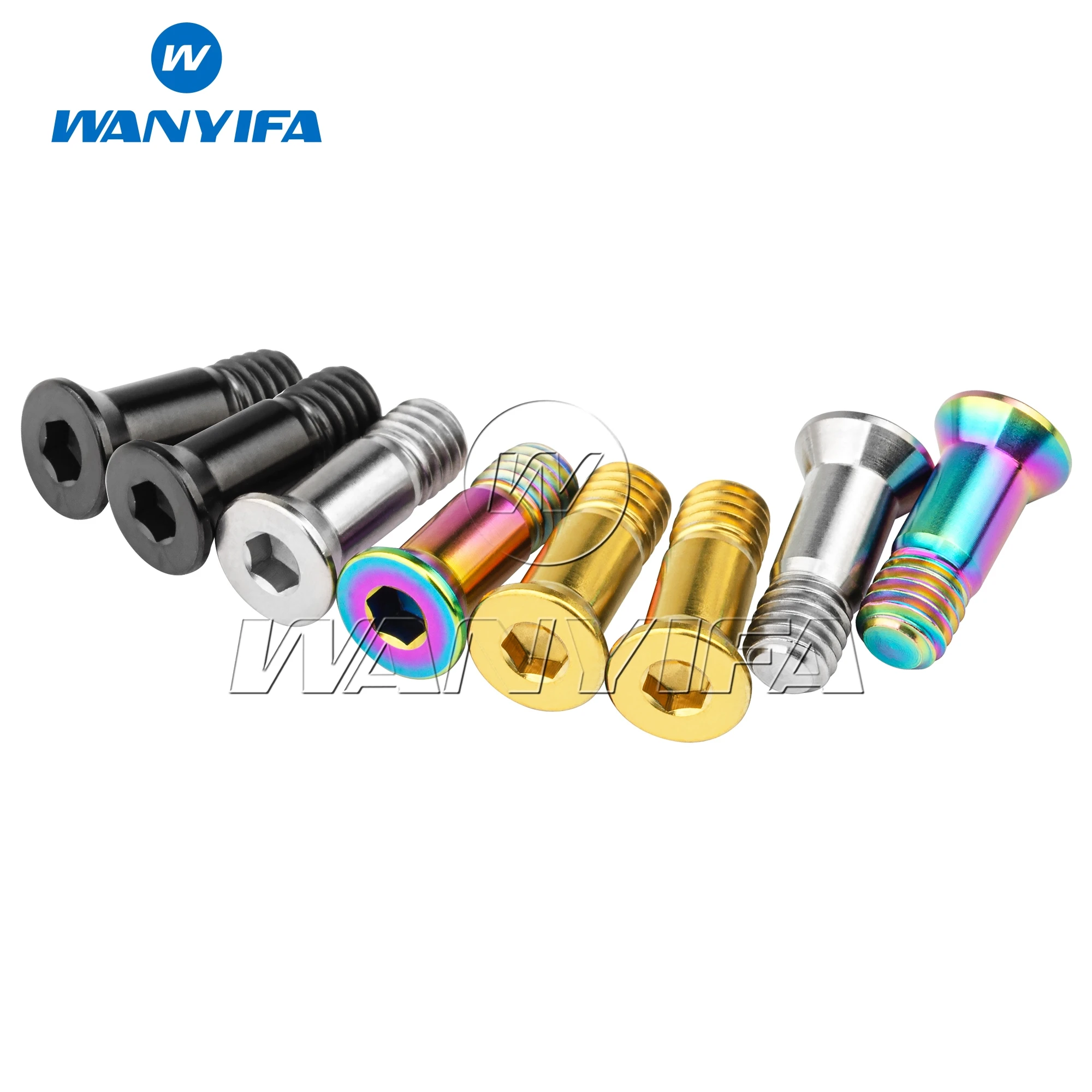 Wanyifa Titanium Bicycle Rear Derailleur Jockey Wheel Bolt M5x14.5 Bolt MTB Bike Guide Roller Bolt Screw 2pcs/lot