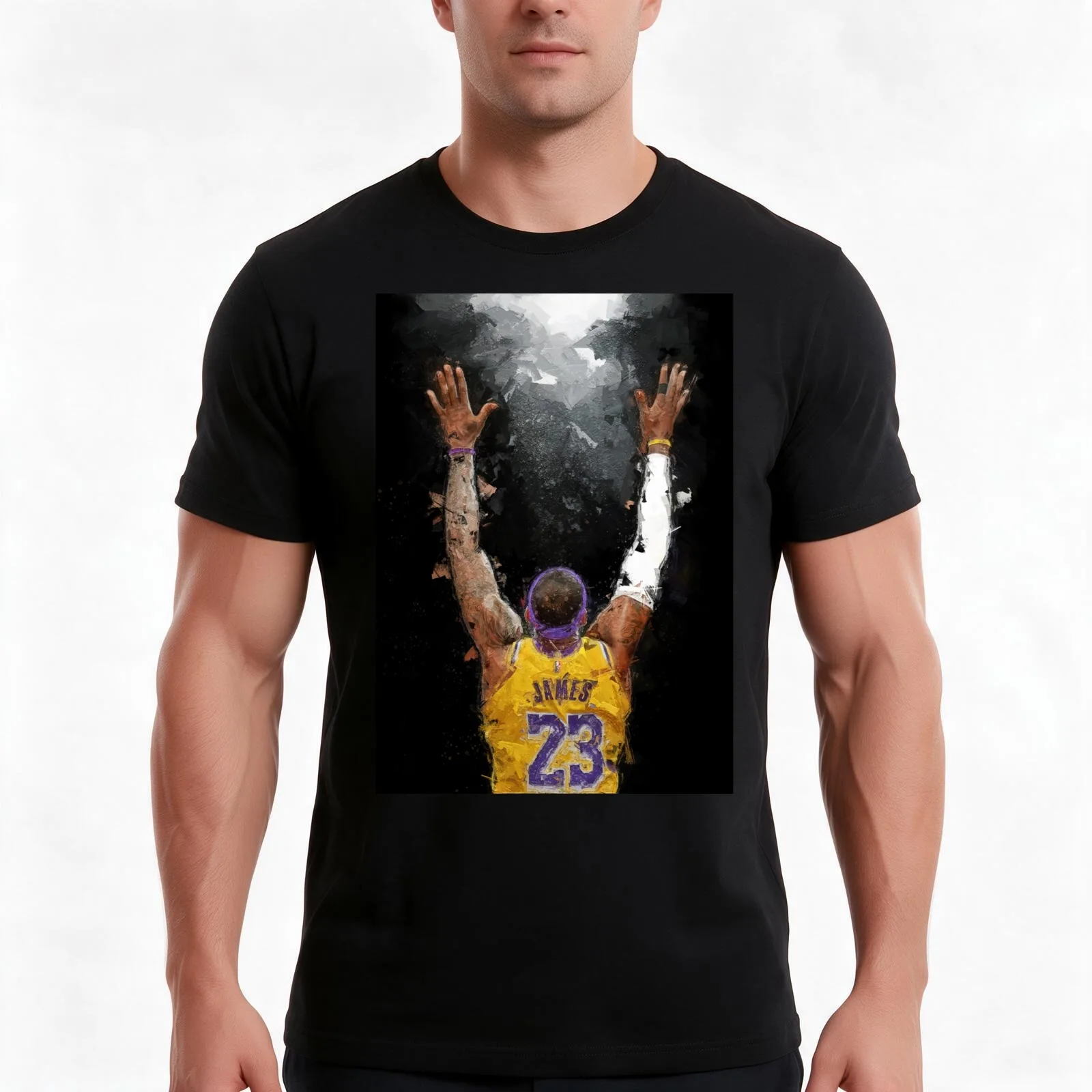 LABRON CHALK TOSS Poste T-Shirt, Summer Casual Cotton Tee, Oversized Streetwear Tops, Vintage Graphic Print, Unisex Men Women