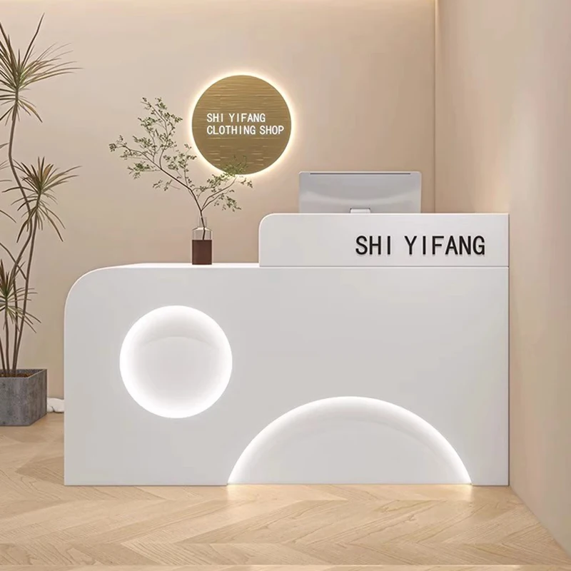 モダンなホテルの受付デスク、ショップ、ビューティーバー、高級レストラン、エグゼクティブ受付デスク、ディスプレイ、モストラドール、商業用家具