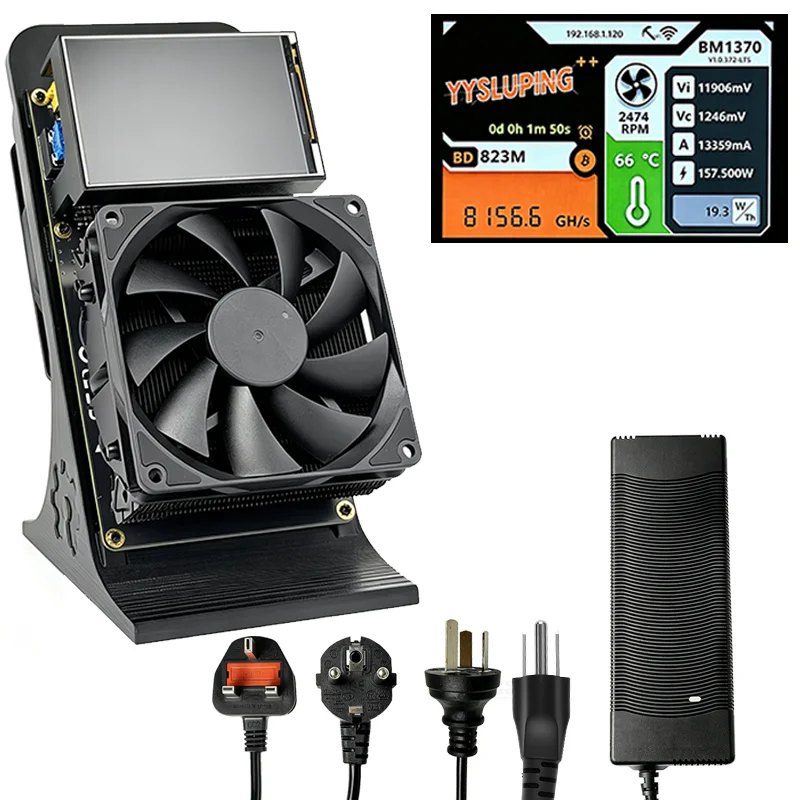 NerdYYSP++ 8TH/s Compact Silent ASIC Mining Rig, Dual Cooling Fans Low Temp Fast Heat Dissipation Home BTC Miner
