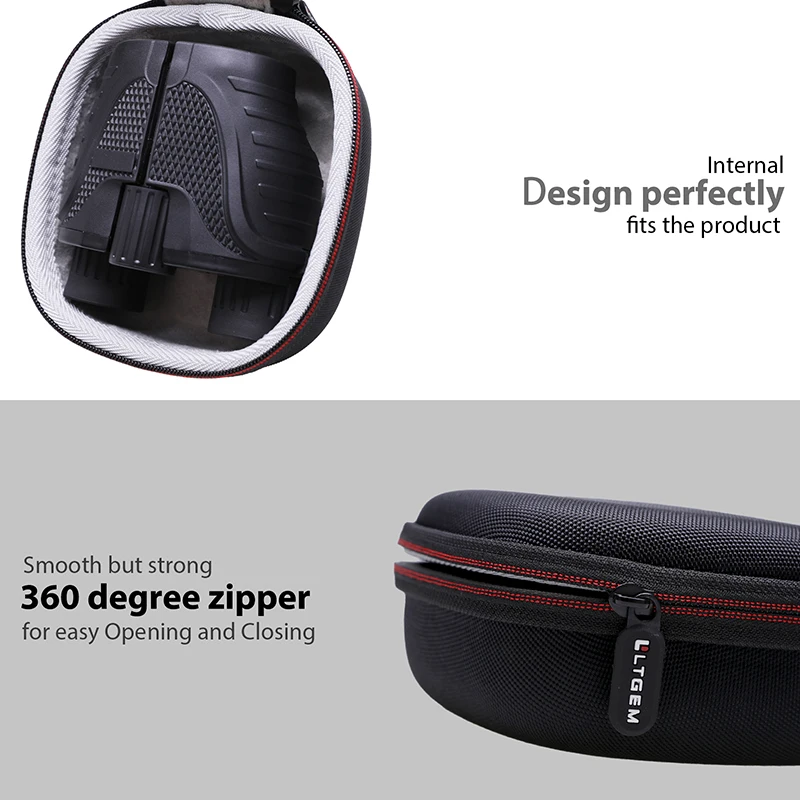 LTGEM EVA Hard Case for Binoculars 15x25 for Adults BAK4 Prism FMC Lens Binoculars Carrying Storage Bag