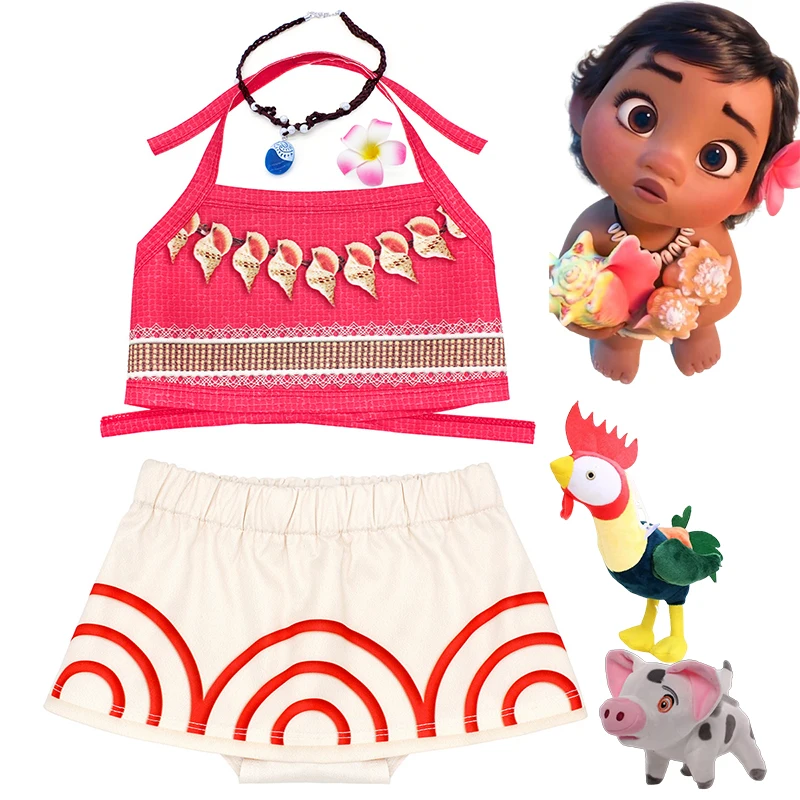 Платье Моаны Диснея, костюмы для малышей, косплей для маленьких девочек, Vaiana, аниме, наряды на Хэллоуин, нарядная одежда для вечеринки, первого дня рождения