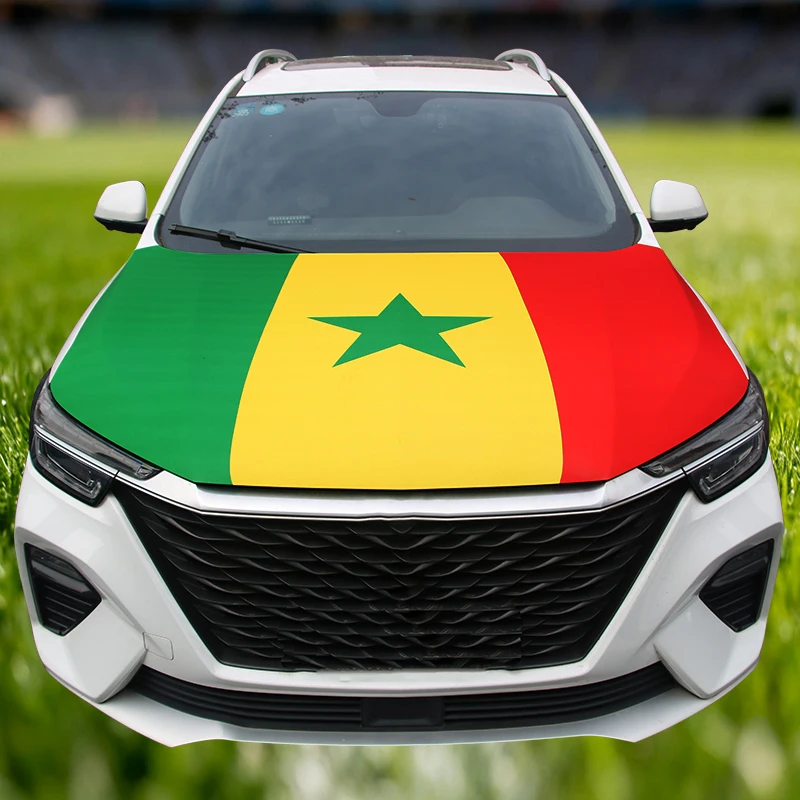 115x160 CM Senegal Flag Car Hood Cover Decorative Customizable