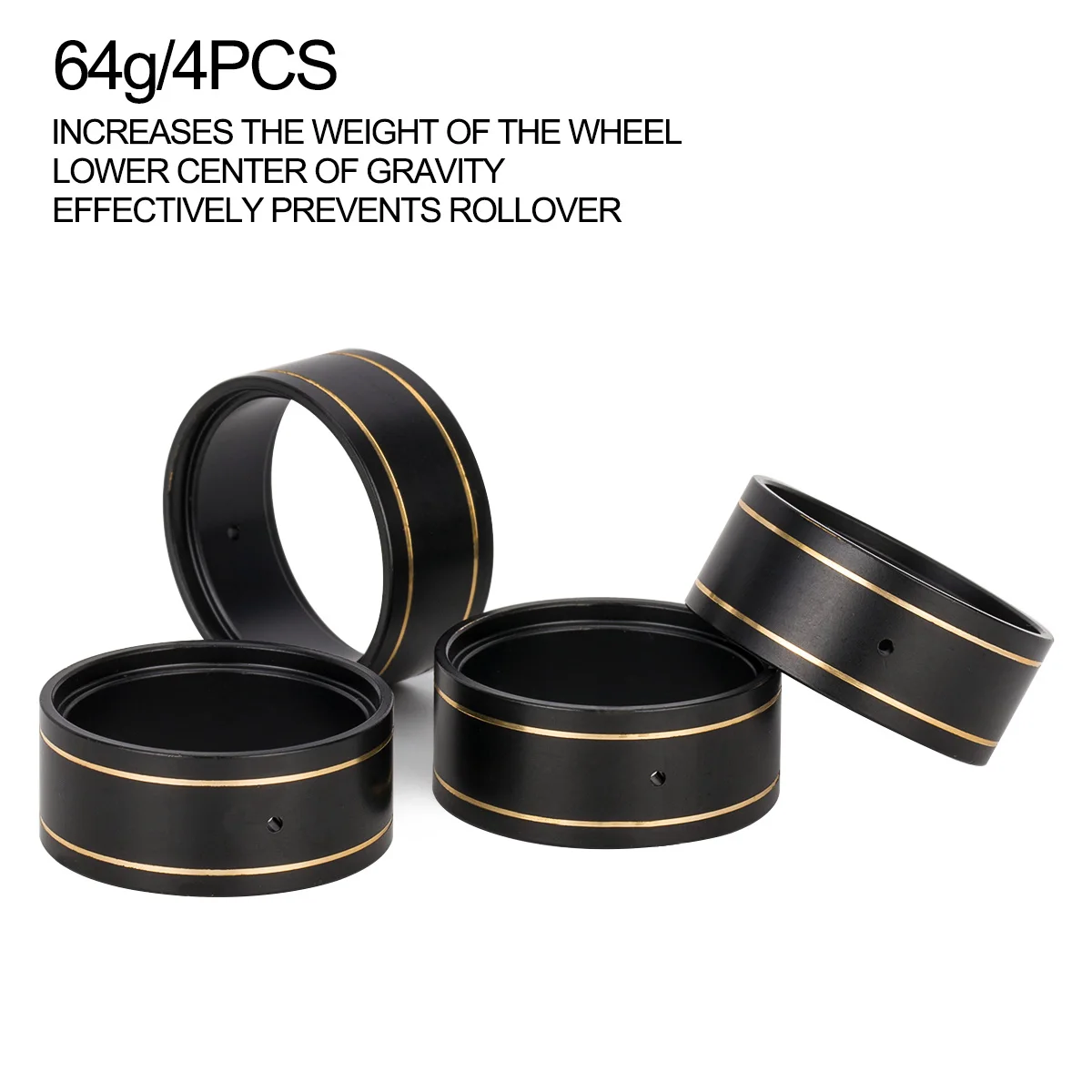 1.0 Polegada 64g rc crawler latão beadlock roda braçadeira anel se encaixa para axial trx4m scx24 1/18 1/24 rc acessórios do carro