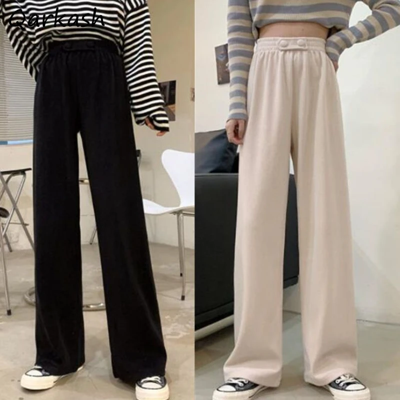 

Baggy Pants Women S-5XL Joggers Wide Leg Streetwear Harajuku Solid High Waisted Trousers Tender Casual Unisex All-match Daily