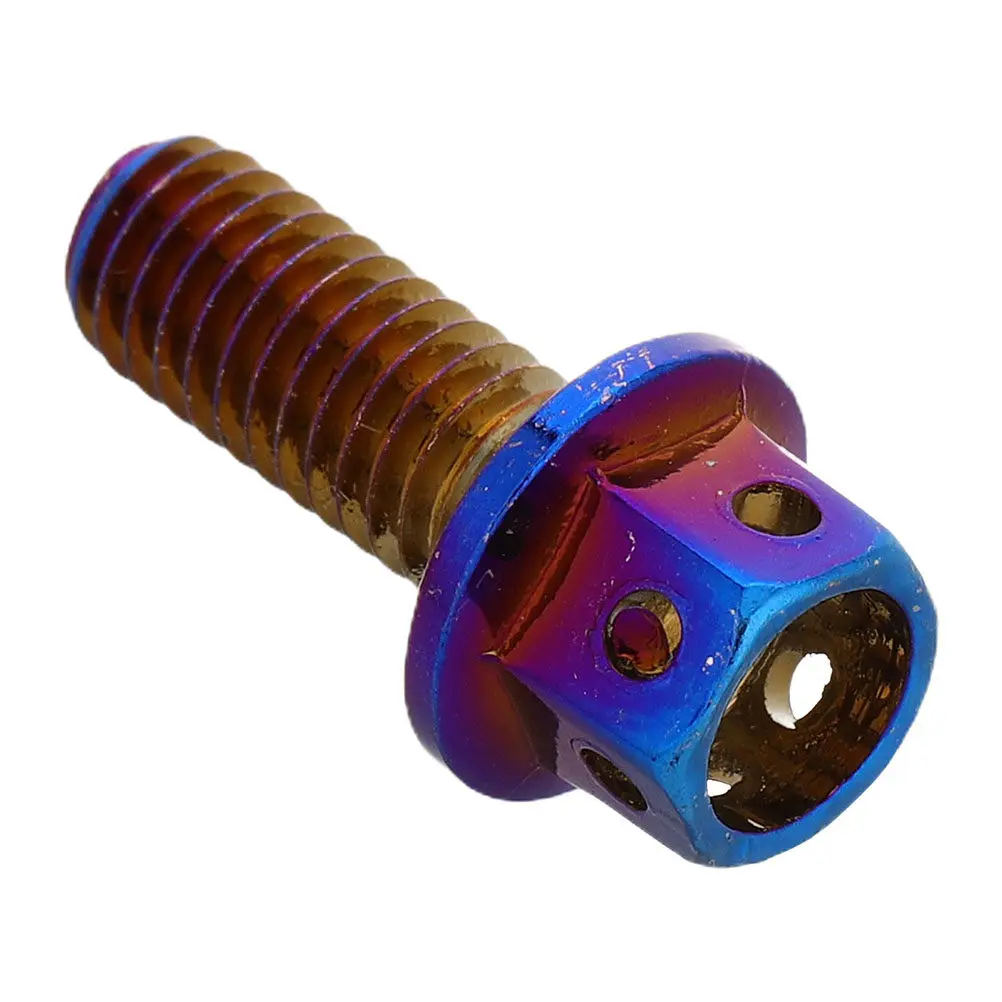 Colorful Iridescent Titanium M6x12mm License Plate Screws for Motorcycle Electric Bike Automotive Exterior Accessories