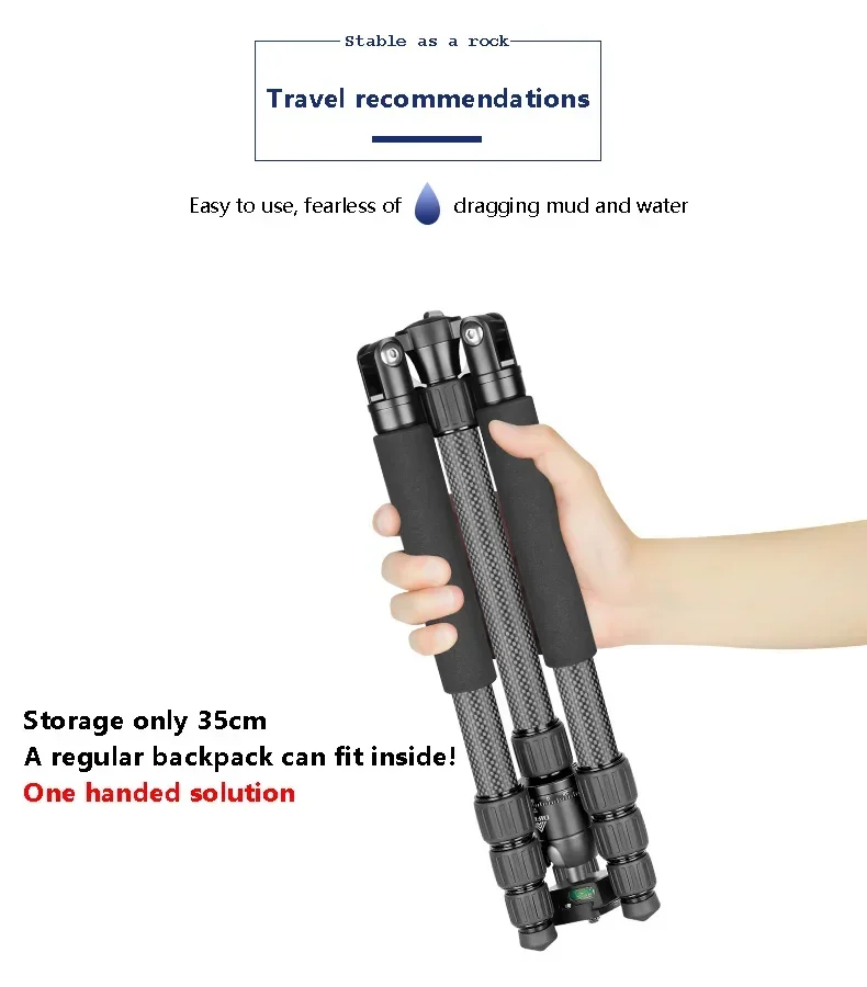 2026 Lightweight DSLR camera carbon fiber tripod travel phone mirrorless professional photography stand for taking photos