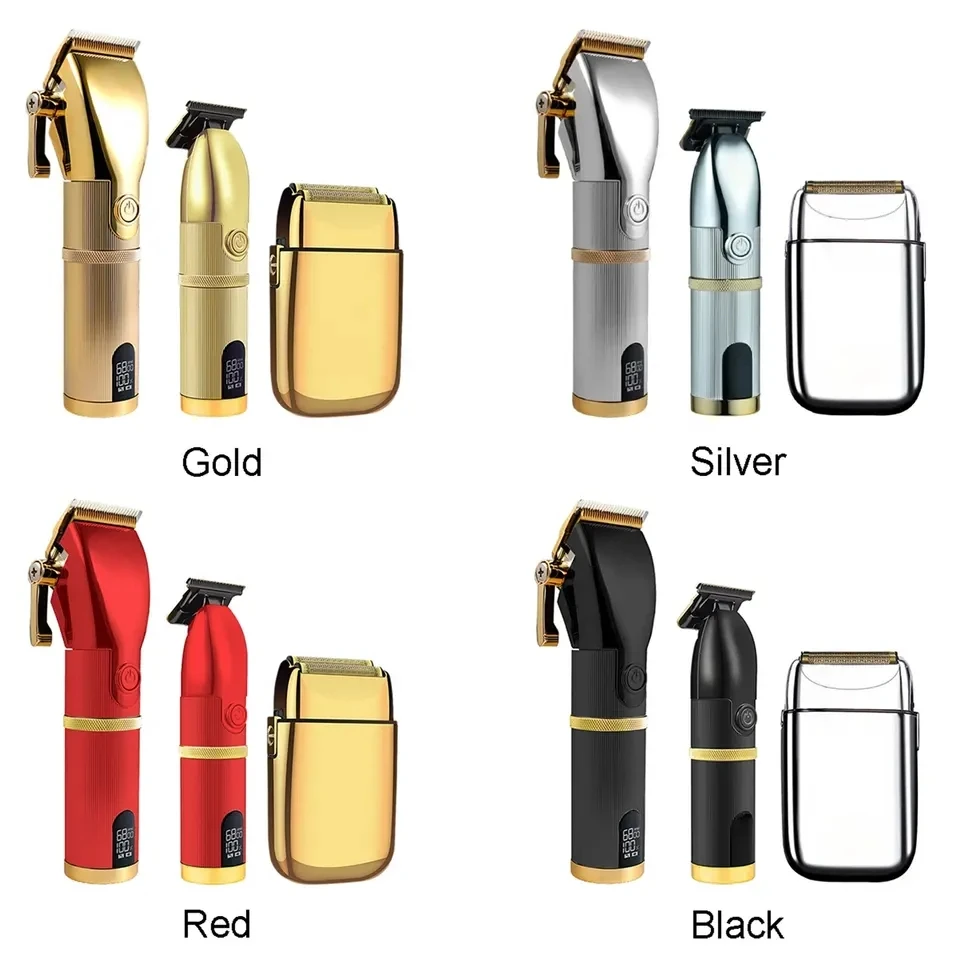 3 Pieces Rechargeable Hair Cut Machine Cordless Hair Shaver Trimmer Electric Professional Barber Hair Clippers Set