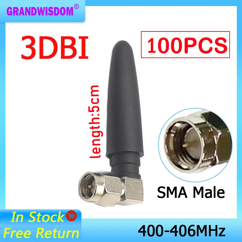 400MHz Antenna 3dbi 100p SMA Male Connector folding 400 mhz IOT antena nickel plated directional elbow wireless Receiver Lorawan