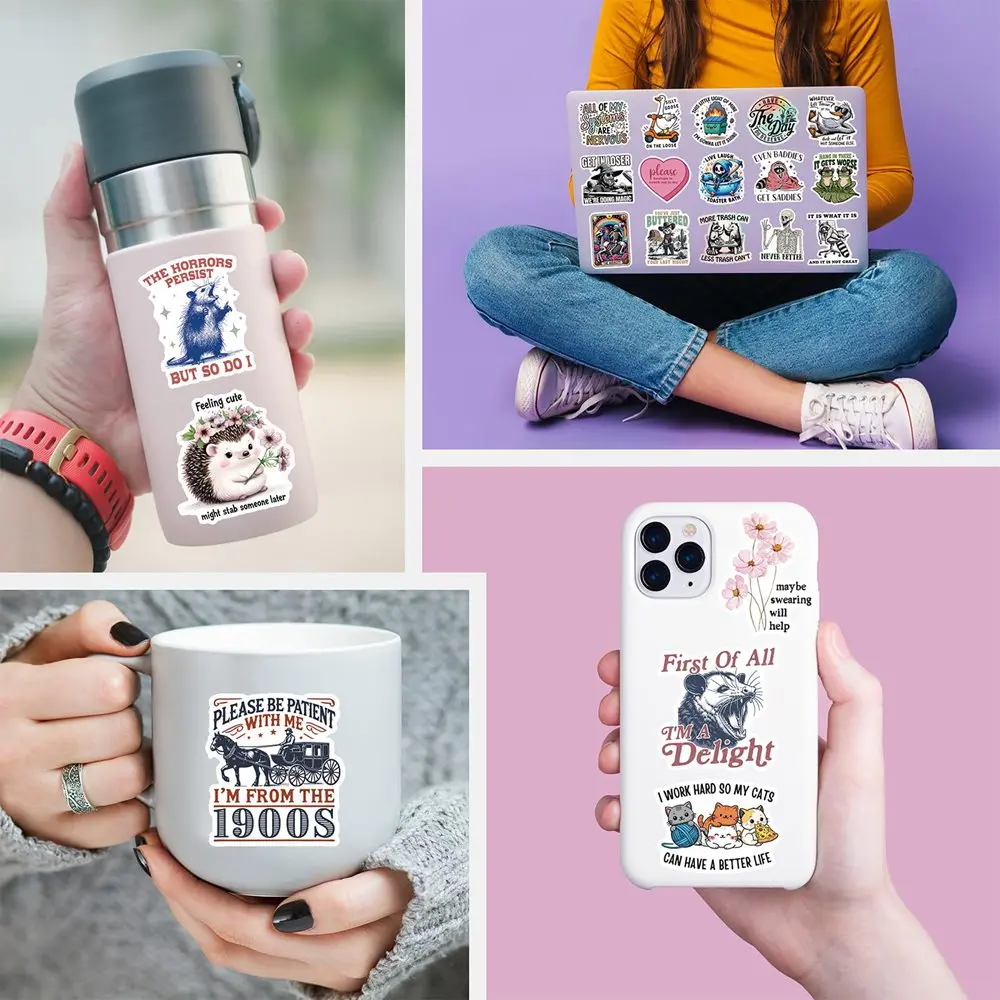 200 قطعة من ملصقات PVC المضحكة على شكل حيوانات كرتونية جمالية يمكنك صنعها بنفسك ملصق جرافيتي لأجهزة الكمبيوتر المحمول وزجاجة المياه ومجلة الهاتف #4