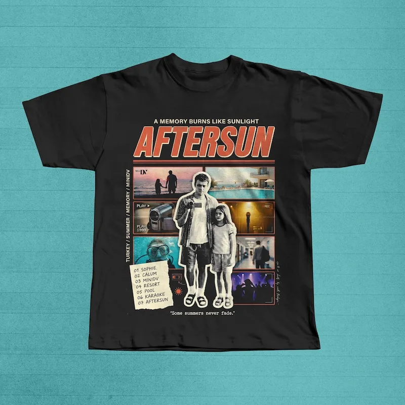 Aftersun Film Graphic Tee, Paul Mescal Calum Sophie Indie Cinema Memory T-Shirt