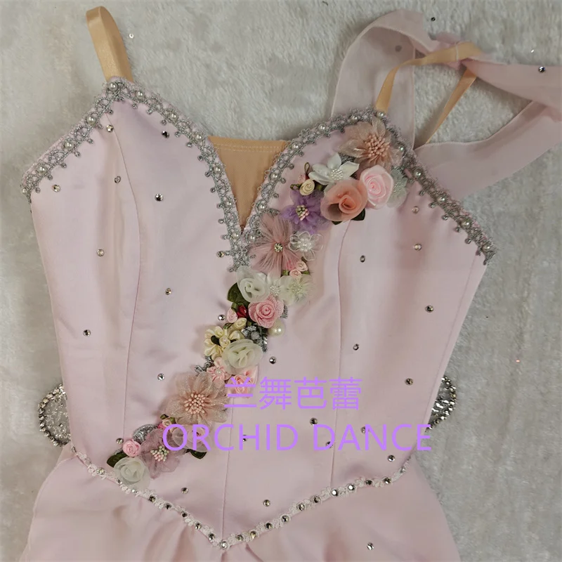 BT01718 Profesjonalne, szyte na miarę kostiumy sceniczne dla dziewcząt, różowe sukienki baletowe do występów lirycznych