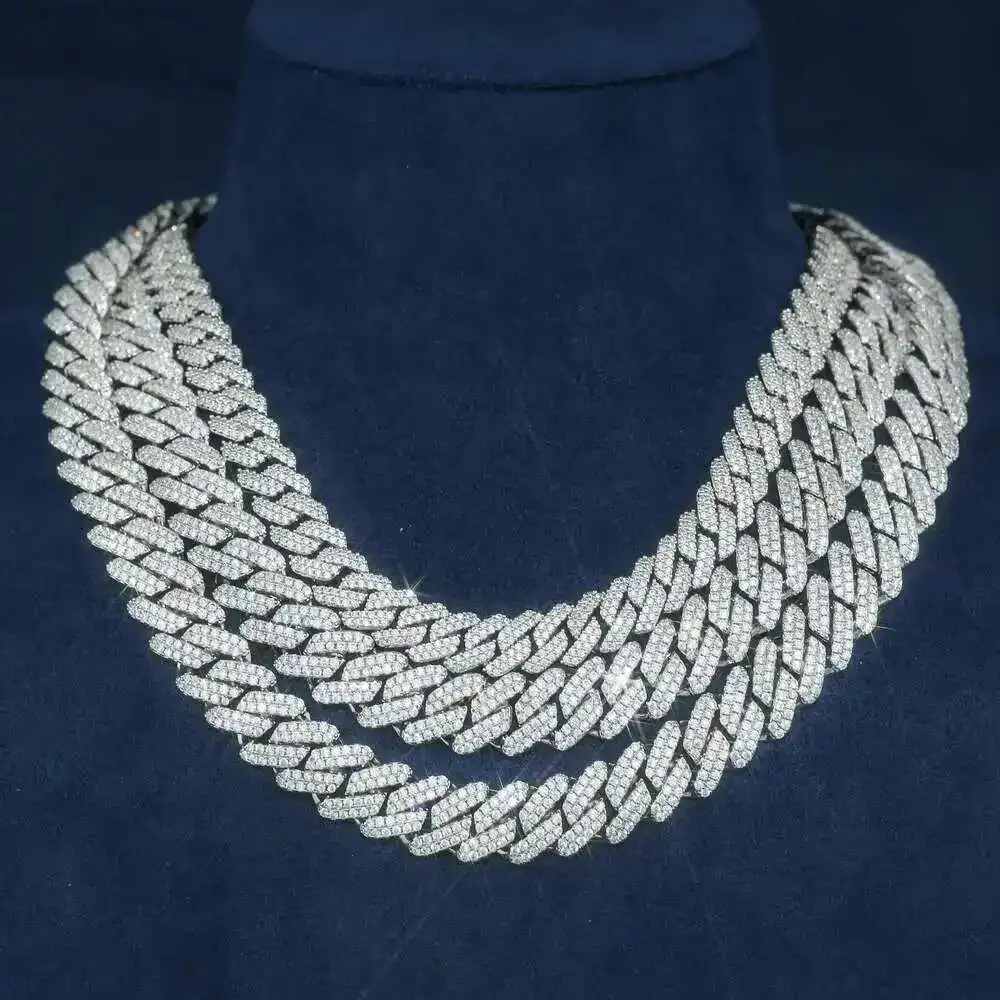 

18k Real Gold Plating Does Not Fade Vvs d Color Necklace 8mm 10mm 12mm Hip Hop Moissanite Cuban Link Men
