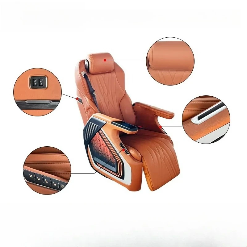 ElegantLeather Seat with Atmosphere Light & Wireless Charging Stitched Design for