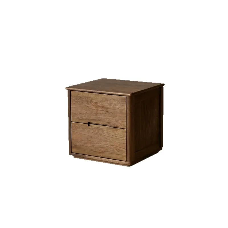 North American black walnut solid wood bedside table, log hidden compartment bedside table Nordic simple bedroom locker