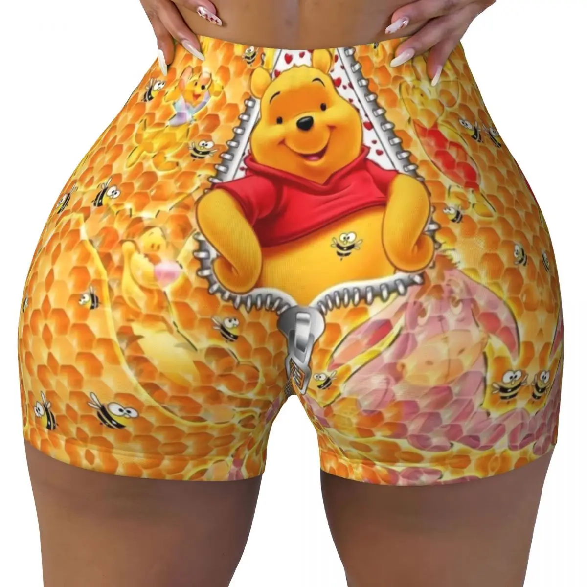 

Custom Winnie The Pooh Bear Manga Gym Running Volleyball Shorts Women's Workout Yoga Shorts
