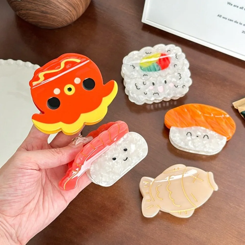 Creative Korean Style Sushi Hair Clip Cute Sweet Small Shark Clip Octopus Mini Acetic Acid Claw Clip Hair Accessories