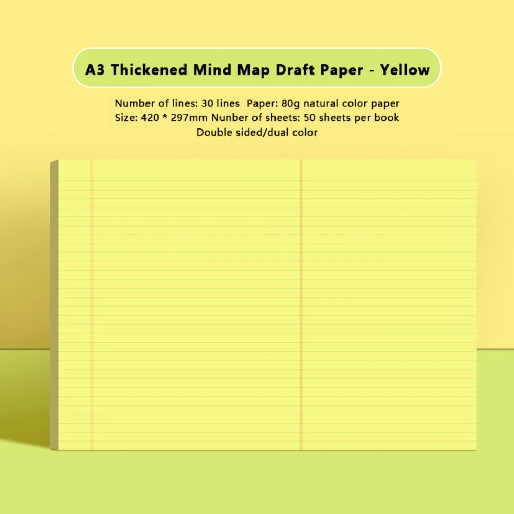 50 vellen Verdikte A3 A3 Notebook Mind Map Planning Scheurbaar Conceptpapier Studenten Schrijven Juridische Pad Terug Naar School Gift