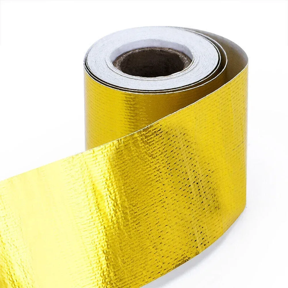 5M Roll Fiberglass Heat Shield Self Adhesive Exhaust Header Pipe Heat Wrap Tape Thermal Protection Exhaust Pipe Insulate