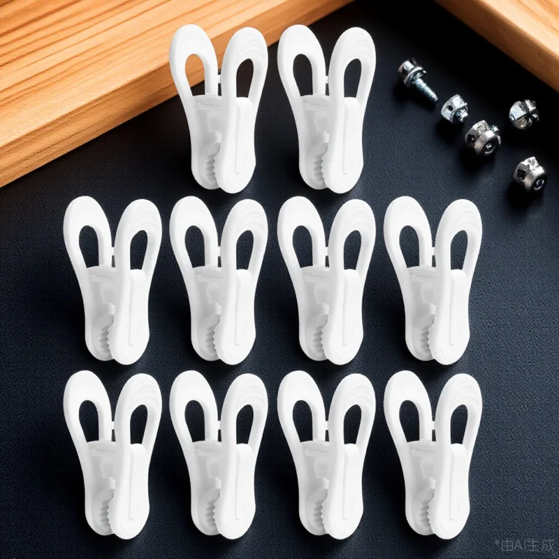 

10Pcs Non-Slip Clothes Clips Plastic Hanger Clips for Laundry Towels Underwear Clothes Pin Plastic Clothespins
