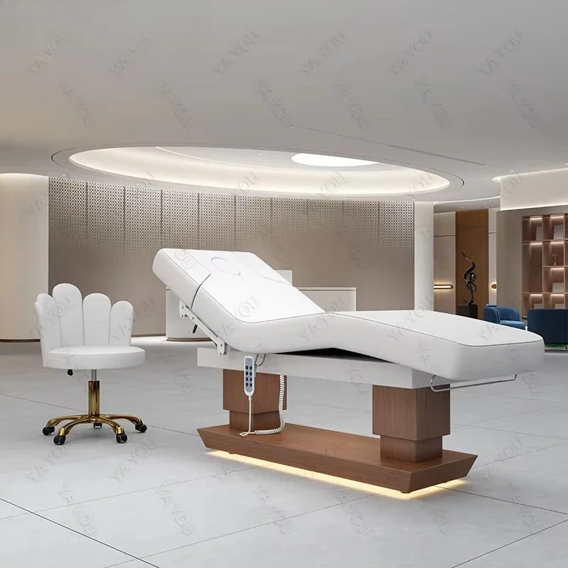 #Luxurious 4 Motor Multifunctional Massage Bed with LED Base for Beauty Salon
