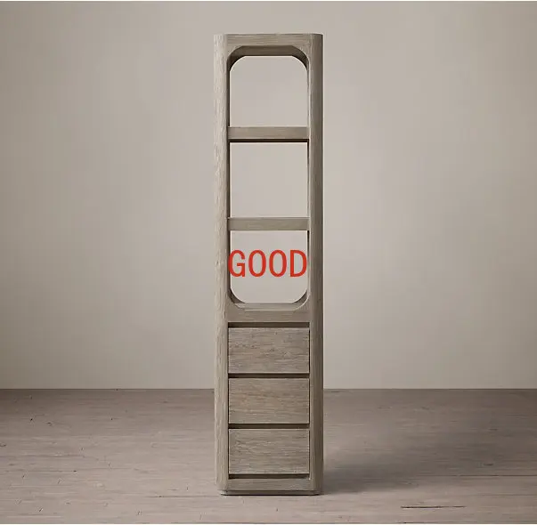 American RH original single French rural retro solid wood bookcase