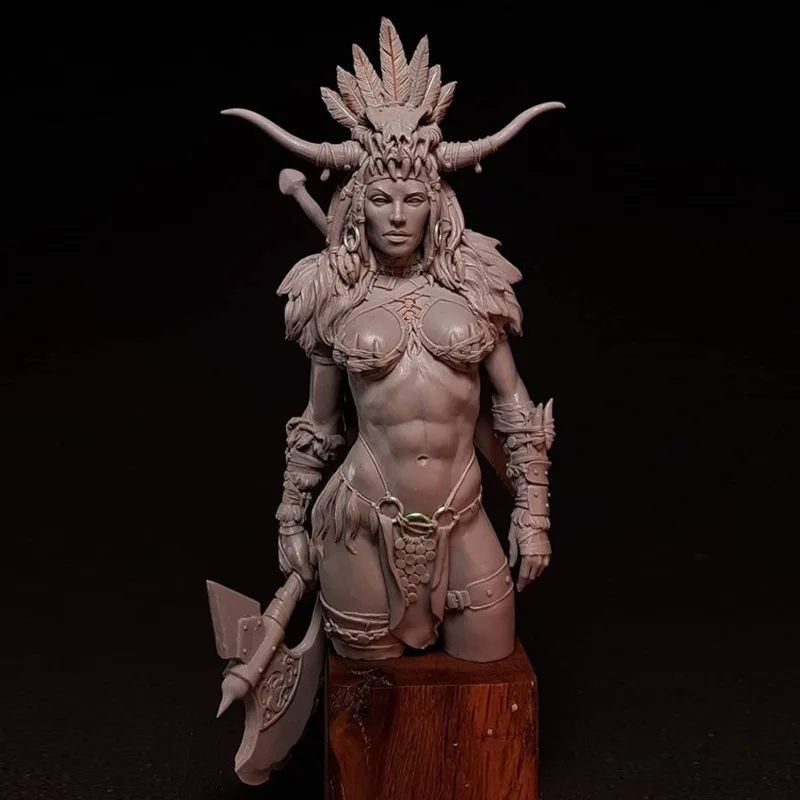

1/12 Resin Micro Miniature Figure Original Tribe Female Warrior Gk 3d Printed White Model Toy Unassembled Unpainted Kits