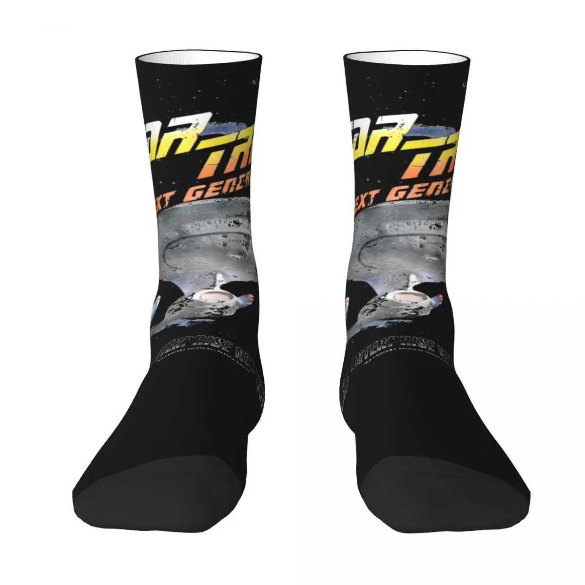 The Nexts Generation Retro Enterprise Poster Stockings Men Stars Treks Socks Funny Socks Autumn Outdoor Sports Anti Skid Socks