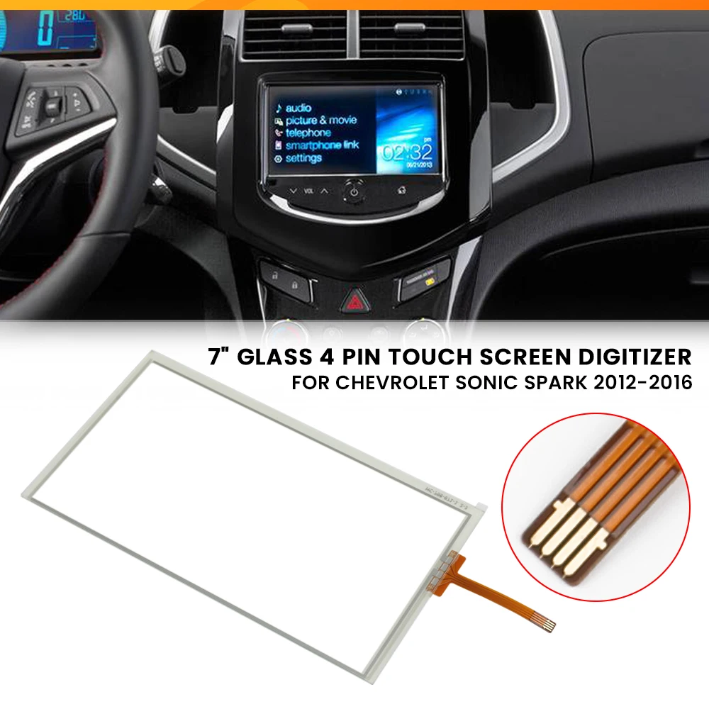 7 Inch 4 Pin Touch Screen LA070WV1-TD05 For Chevrolet Aveo Cruz Onix Sonic Prism Spark Trax 2012-2016 Car Navigation Raido