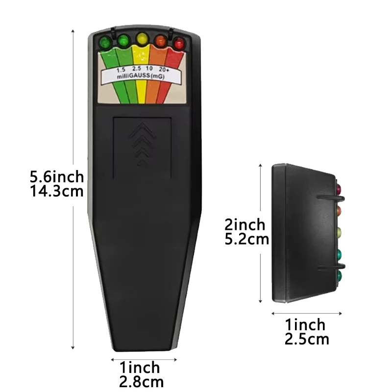 Rilevatore EMF portatile K2-5 LED, funzionamento a batteria, batterie non incluse Compatto e durevole per la ricerca paranormale e la sicurezza domestica