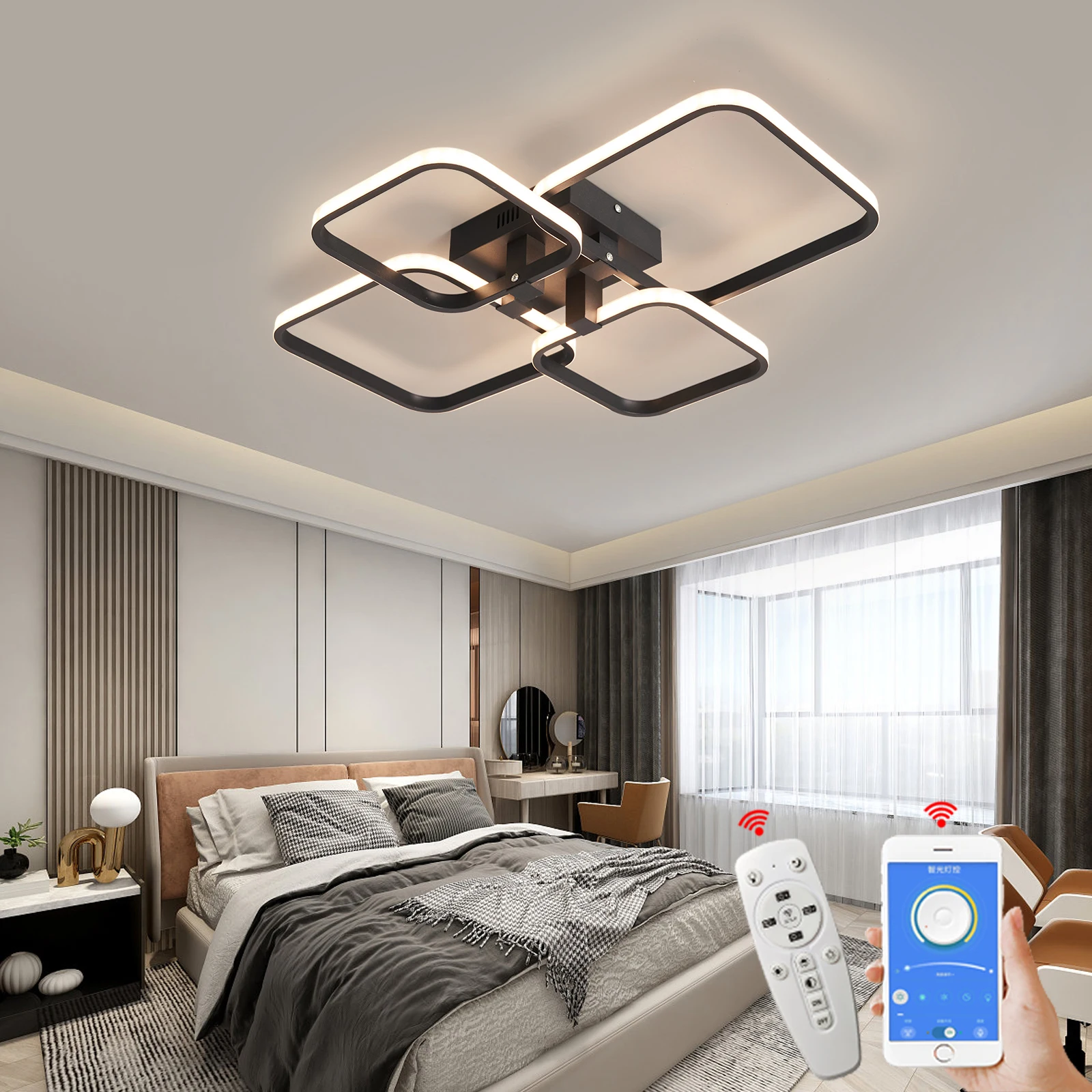 Modern led chandelier For Livingroom Bedroom Carridor Foyer Decoration home Ceiling Chandeliers Black/White Light fixture